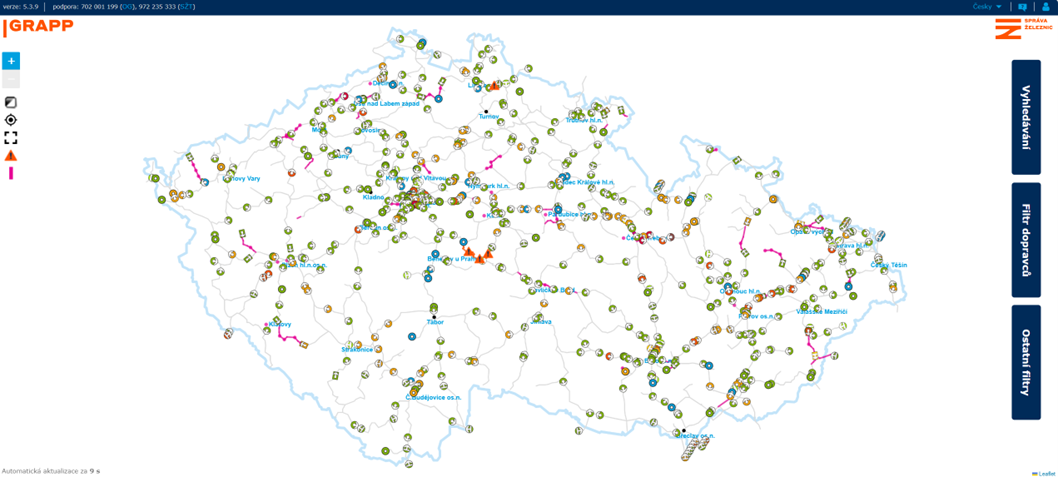 Carte Grapp.spravazeleznic.cz
