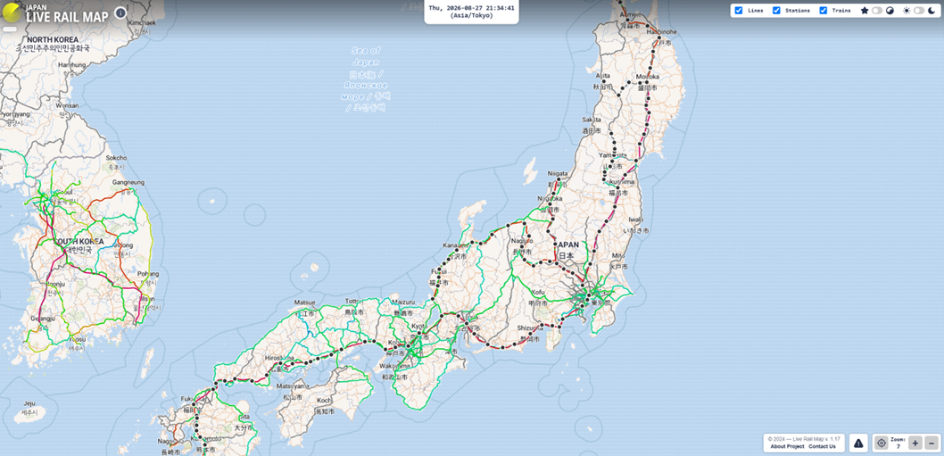 Carte Liverailmap.com/japan