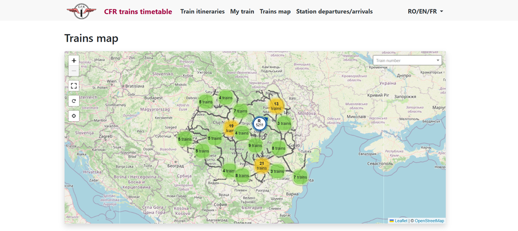 Carte Mersultrenurilor.infofer.ro