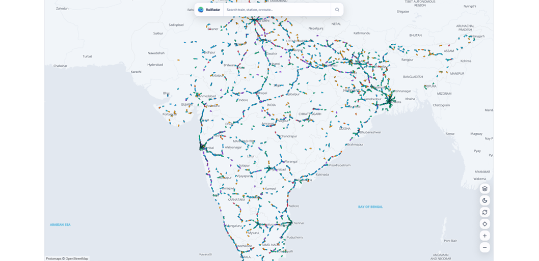Carte Railradar.in