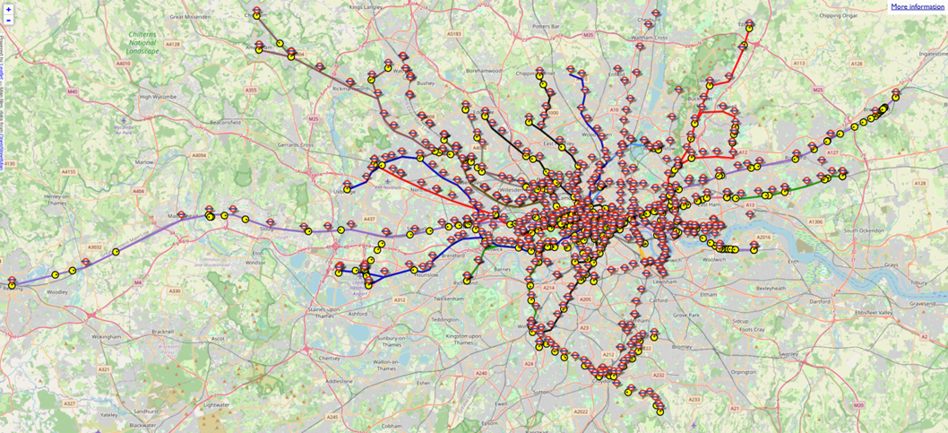 Carte Traintimes.org.uk