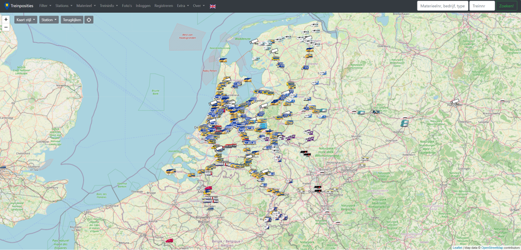 Carte Treinposities.nl